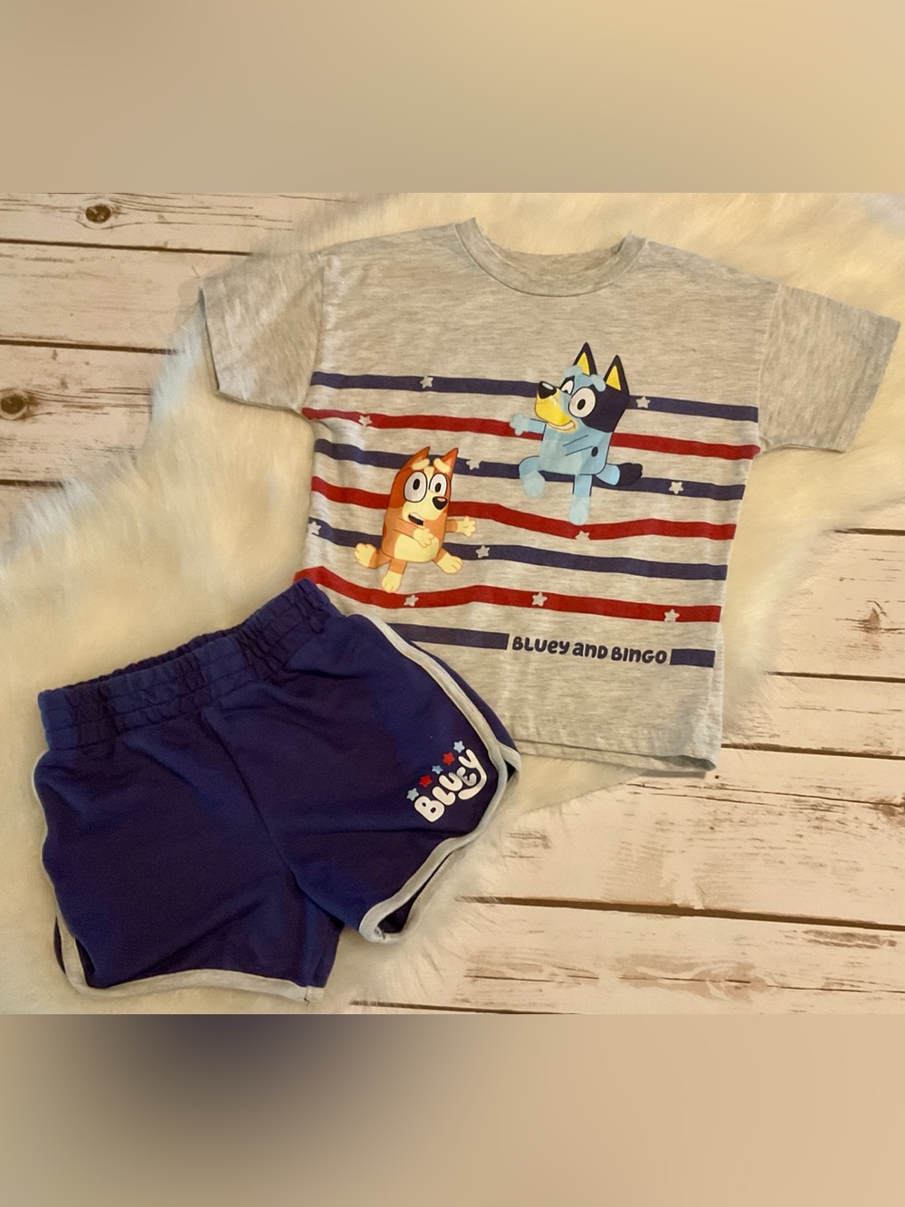 4T Bluey Patriotic 4th of July Americana Set